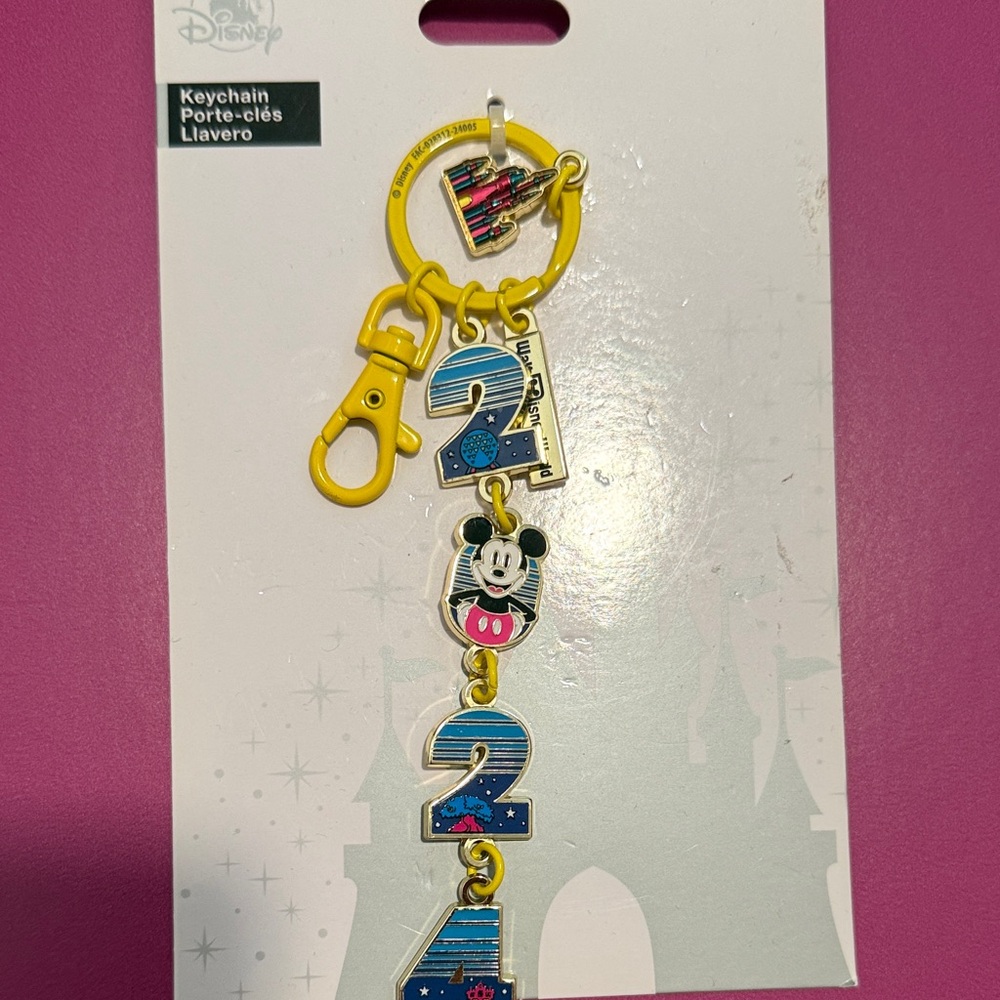 Disney Yellow and Blue 2024 Mickey Mouse Keychain